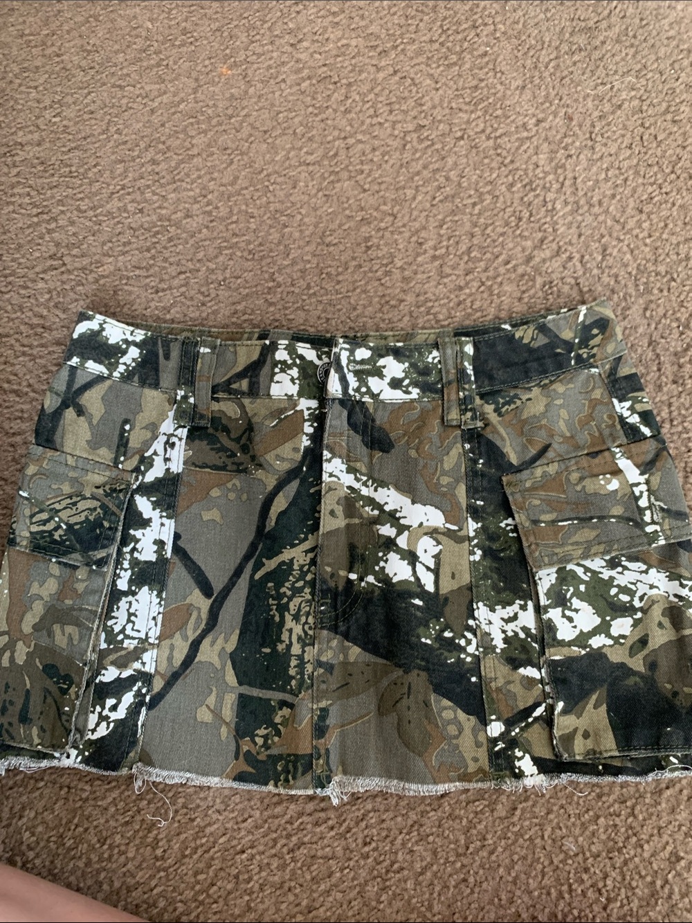 Fashion Nova Green Camouflage Mini Skirt